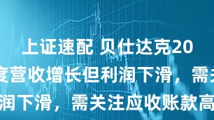 上证速配 贝仕达克2025年一季度营收增长但利润下滑，需关注应收账款高企